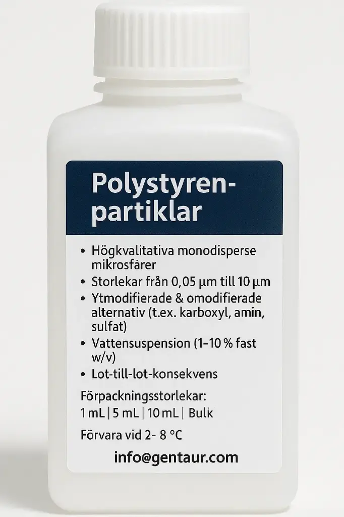 Carboxyl Polystyrene Particles, Crosslinked, 5%w/v, 1.0-1.9µm, 10mL